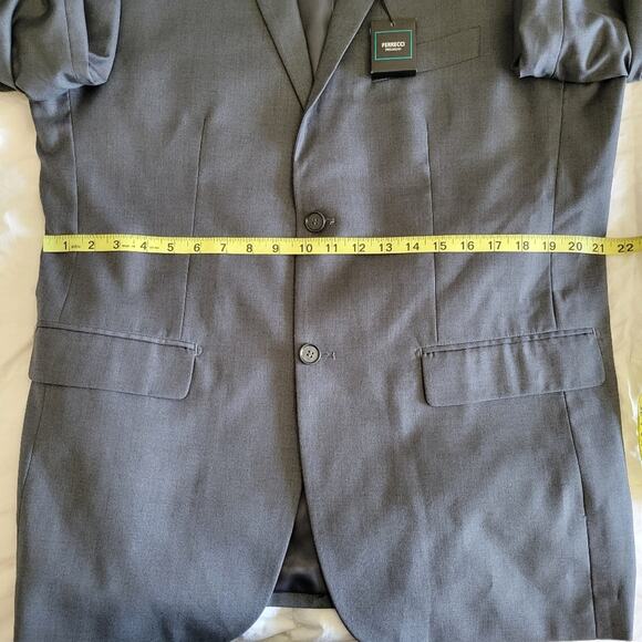 Ferrecci super 150s suit jacket + matching vest in charcoal gray Size 44 - Picture 6 of 15